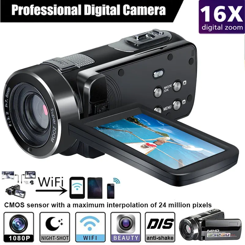 Cewaal P7 Full HD 4K 1080P видеокамера профессиональная камера ночного видения анти