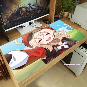 anime genshin impact klee cosplay large mouse pad thicken laptop pc gaming mice mat desk keyboard mat anti slip game playmat free global shipping