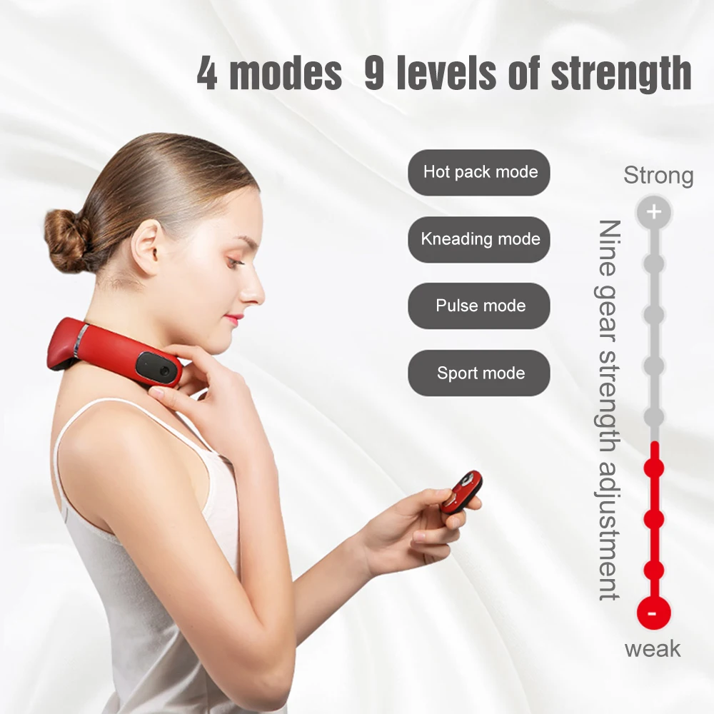 Импульсный нагревательный массажер для шеи и EMS стикер массажа шейного позвонка