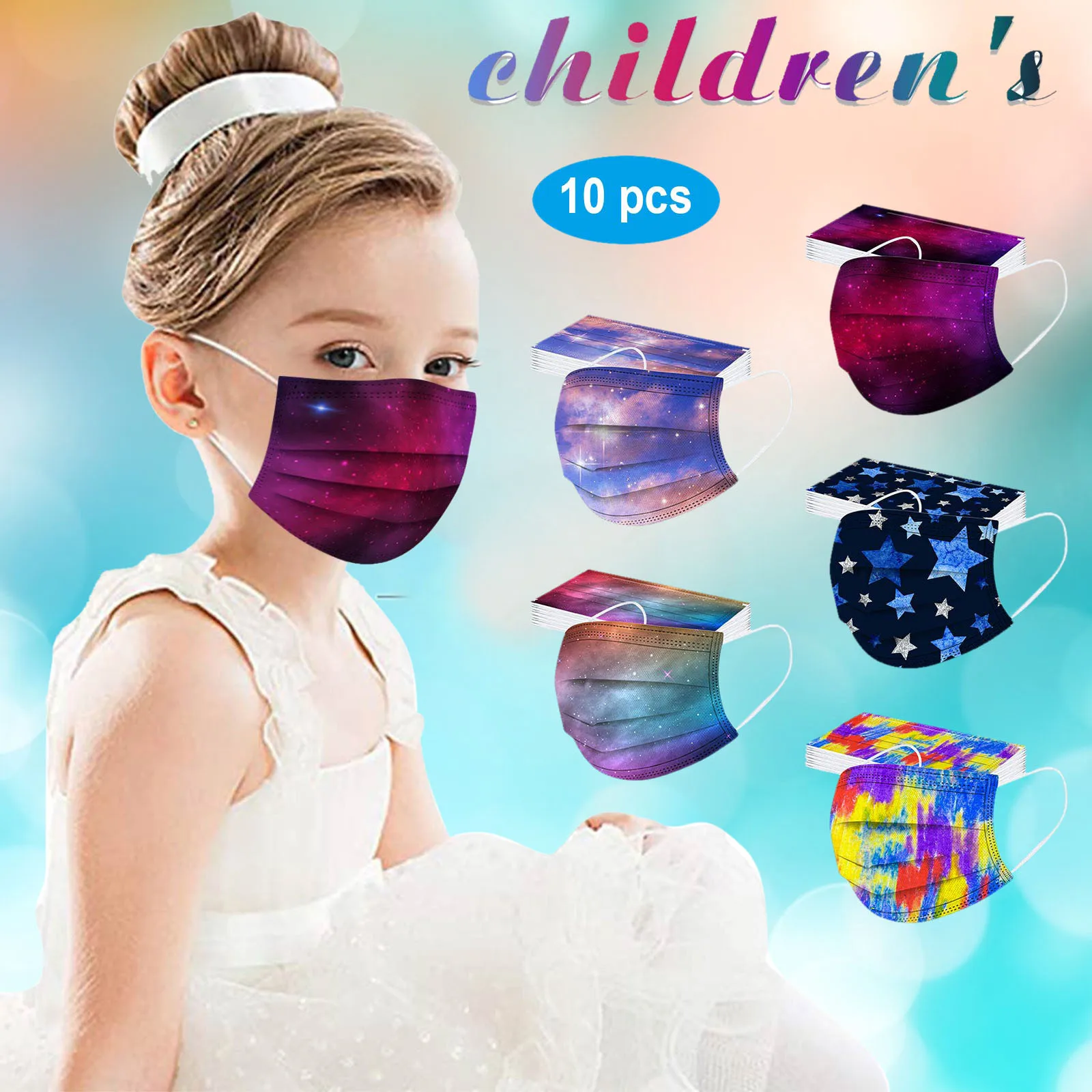 

10pc Kids Print Mask Filter Mascarillas Disposable Face Mask 3ply Ear Loop Masks Halloween Cosplay Mondkapjes Face Mask Masque