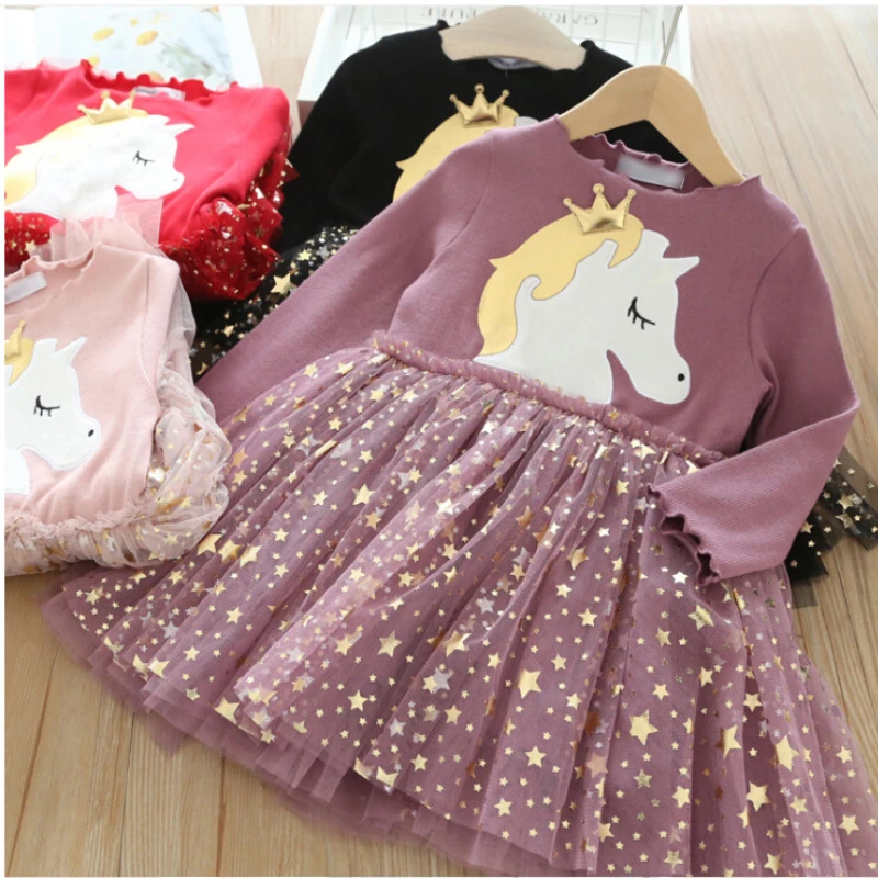 

Girls Dress Toddler Winter Long Sleeve Flower Party Tutu Dresses Girls Children Birthday Party Princess Skirt Kids Autumn Clothe