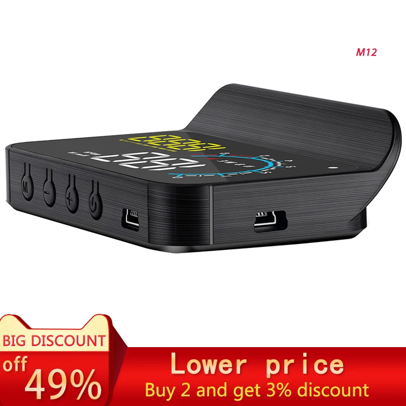 Car HUD Head-up Display Car Universal OBD Car Speed GPS Satellite Smart HD Projector M12 new 2021