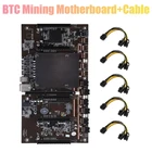 Материнская плата H61 X79 для майнинга BTC с 5X8Pin до Dual 8Pin кабелем 5X PCI-E 8X LGA 2011 DDR3 поддержка 3060 3080 GPU для BTC