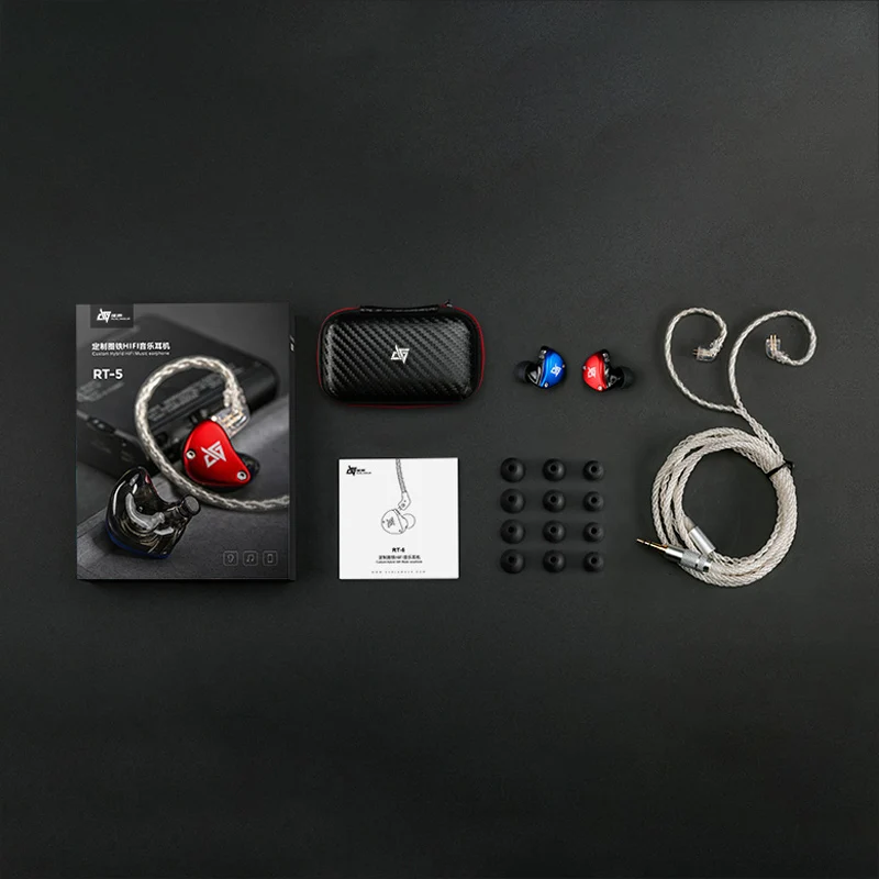 

Auglamour RT5 Earphone 10mm Titanium Coated Diaphragm Dynamic Driver + Knowles Armature 32873 3.5mm without Microphone