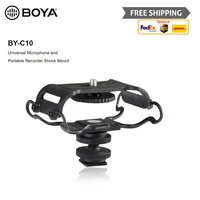 boya by c10 microphone shock mount accessories for zoom h4nh5h6 for sony tascam dr 40 dr 05 recorders microfone shockmount