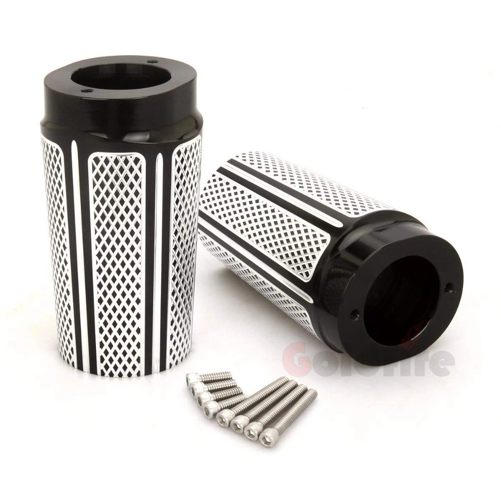 

Motorcycle Front Fork Shock Boot Slider Cover Black Dense Holes For Harley Touring Trike 1984-2013 Motorcycle