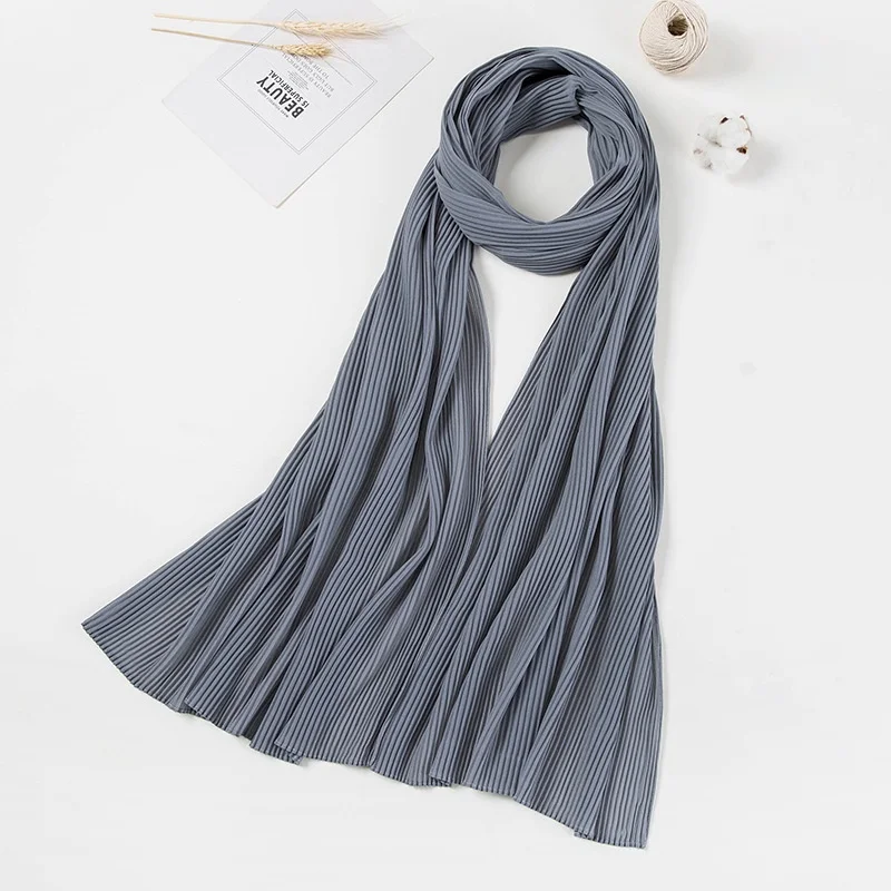 

Muslim Scarves Crinkle Bubble Chiffon Hijab Scarf Women Plain Head Scarf Shawls and Wraps Hijabs Turban Foulard Femme