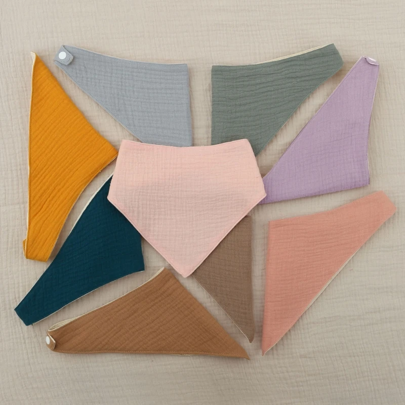 

Нагрудник для новорожденных, хлопковый, однотонный, треугольный, Слюна полотенце бандана, 1 шт.