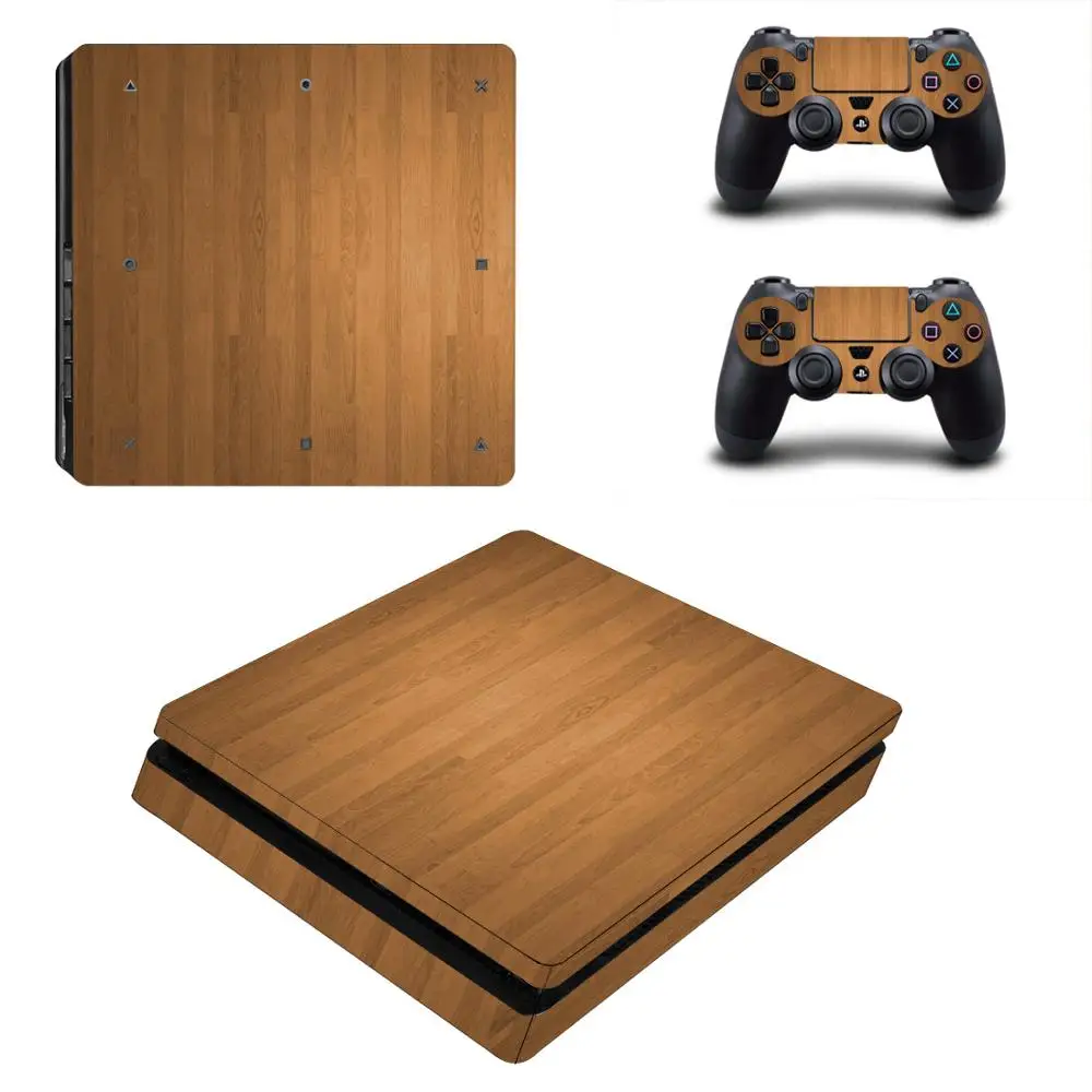 PS4 тонкие наклейки PS 4 Play станция деревянные зерна кожи наклеивающиеся Переводные
