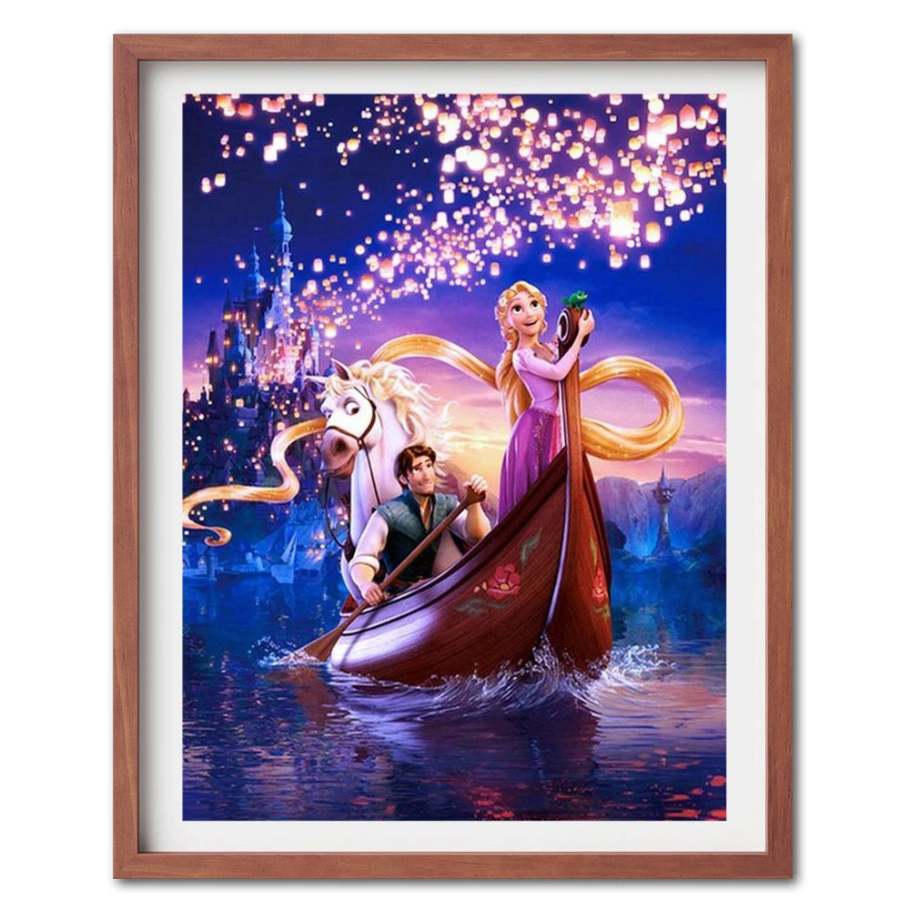 Disney 5D DIY Diamond Painting Mosaic Cartoon Rapunzel Princ