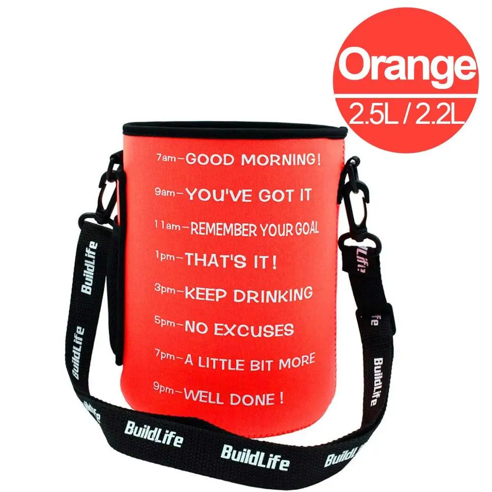 2.2L 2.5L Orange Сумка рукав набор крышка бутылки Перевозчик дайвинг ткань с плечевым ремнем сумка подходит для 3.78L галлон бутылки - Цвет: 2.2L 2.5L Orange