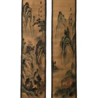 china celebrity painting old scrolls four screen landscape painting