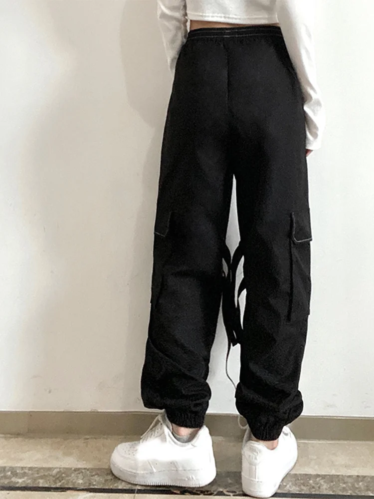 Винтажные штаны InsGoth с асимметричным рисунком для инструментов большими