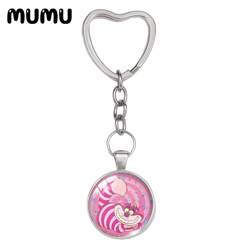 Новинка 2021 брелок Алиса в стране чудес форме сердца с изображением Чеширского