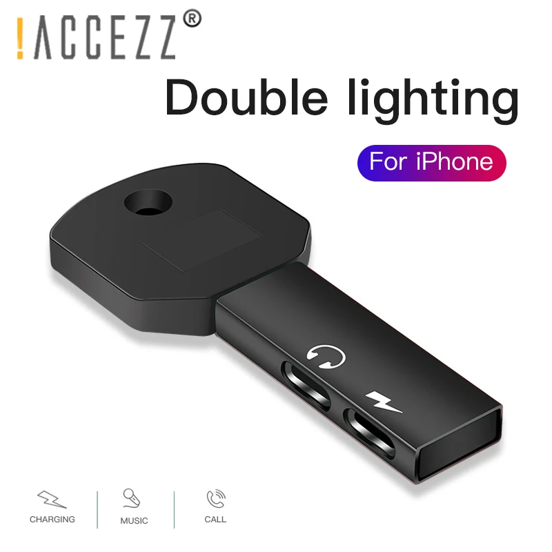 ! ACCEZZ мобильный телефон адаптер для iPhone двойной разветвитель освещения Apple 7 8 Plus XR