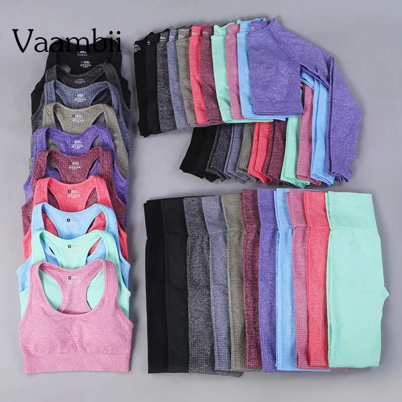 

Work Out Clothing Leggings Women Sportwear Women's Tracksuit Gym Set Sport Outfit For Woman Sports Sets Top Seamless Suit
