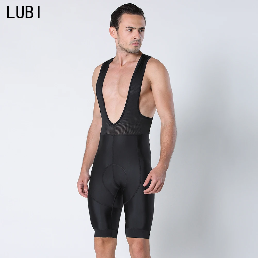 

LUBI Men Summer Whole Black Cycling Bib Shorts Breathable MTB Race Pants Road Bike Shorts Sponge Pad Quick Dry Bicycle Tights