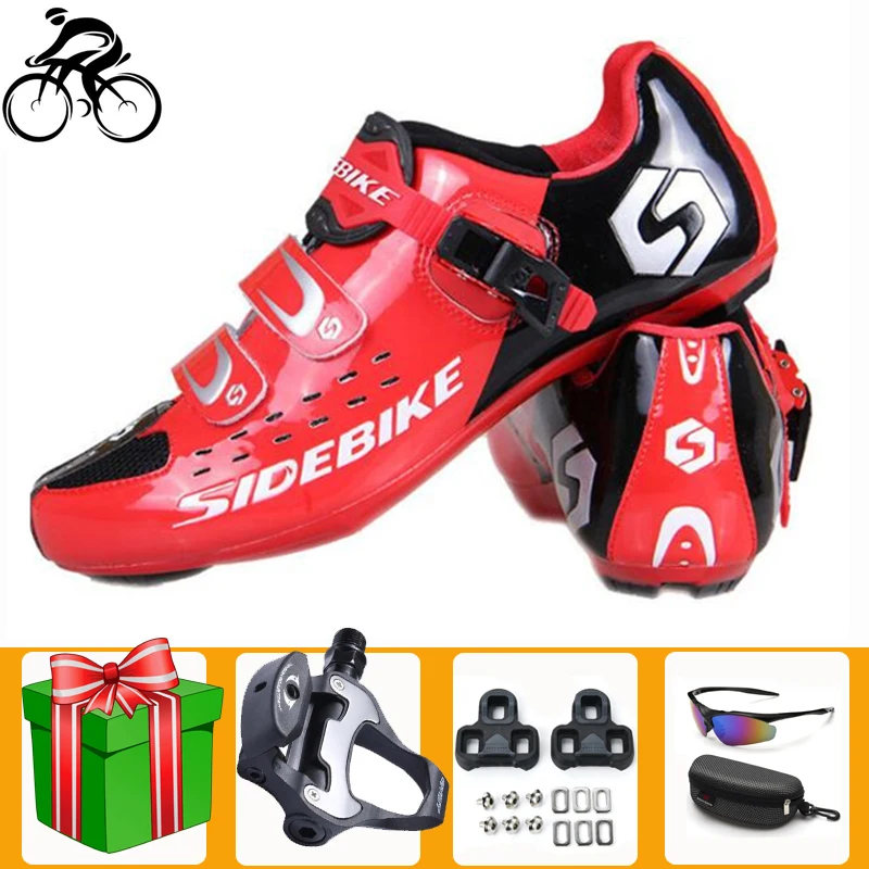

Sidebike Road Cycling Shoes New Sapatilha Ciclismo Red Breathable Bike Anti-slip Self-locking Racing Bicycle Women Sneakers Men