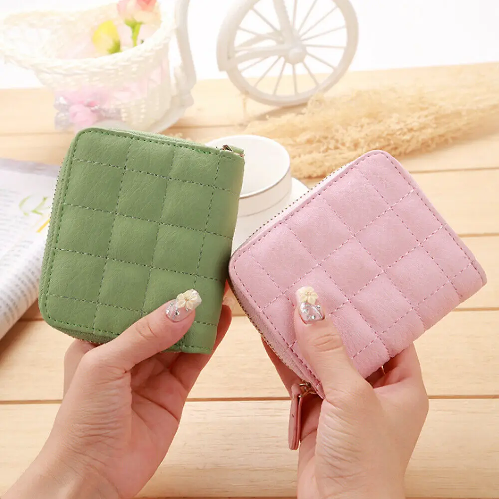 Женский кошелек из искусственной кожи складной на молнии мини-сумка клатч