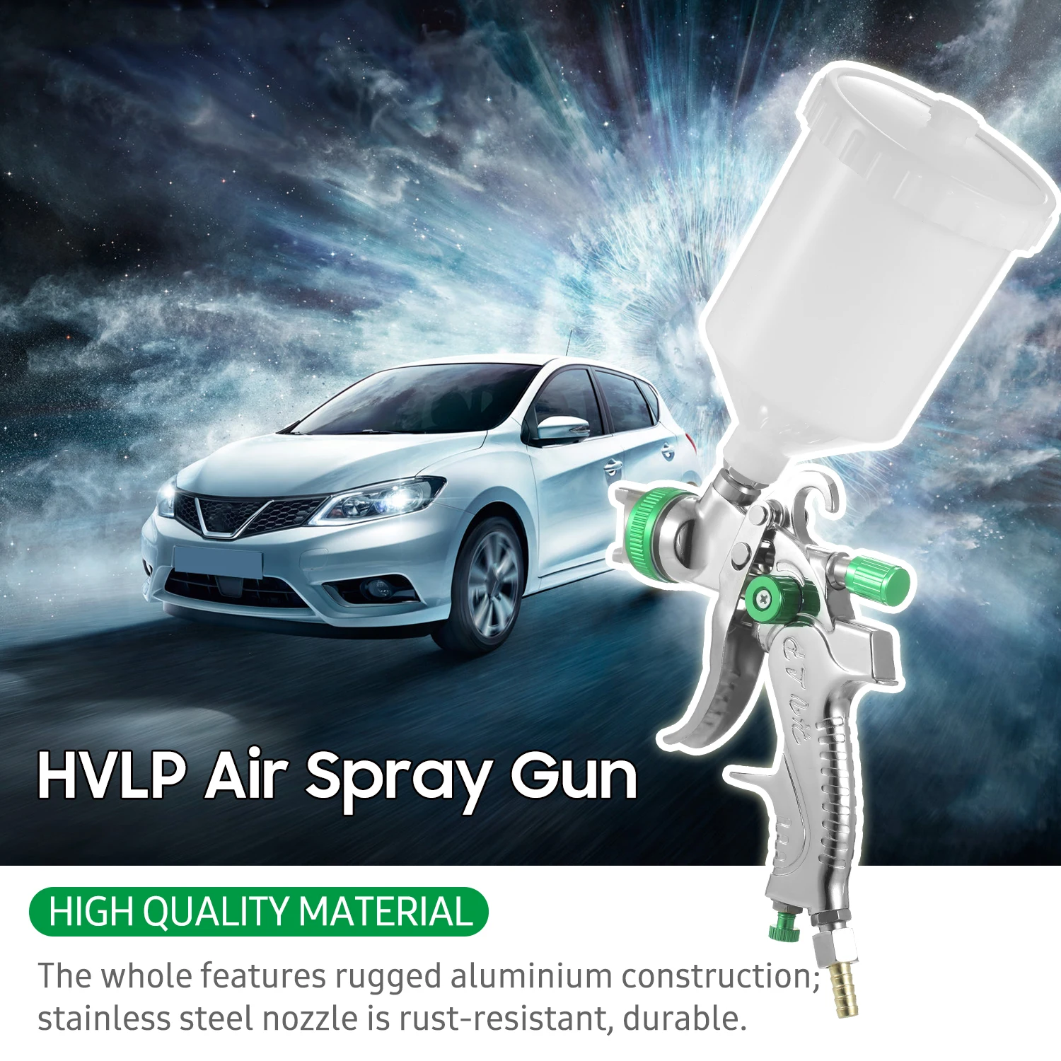 

Gravity Feed Air Spray Gun HVLP Sprayer Paint Gun with 600ML Cup 1.4mm 1.7mm 2.0mm Nozzle for Painting Car Furniture Wall
