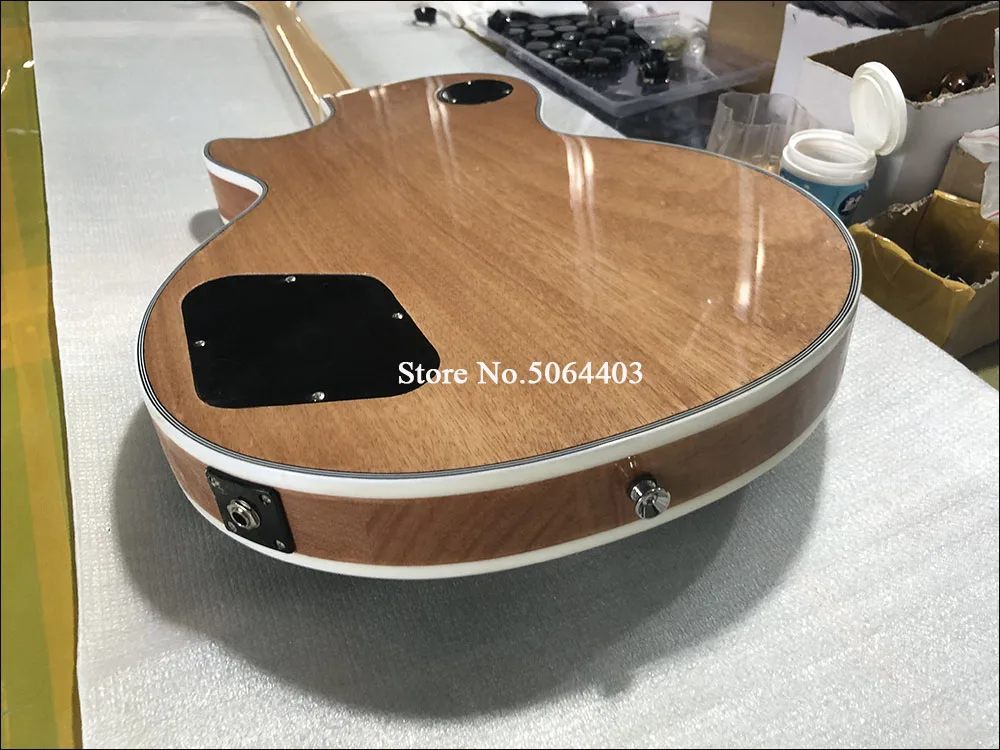 Высококачественная 6 струнная электрогитара синяя краска Тигр кленовый шпон