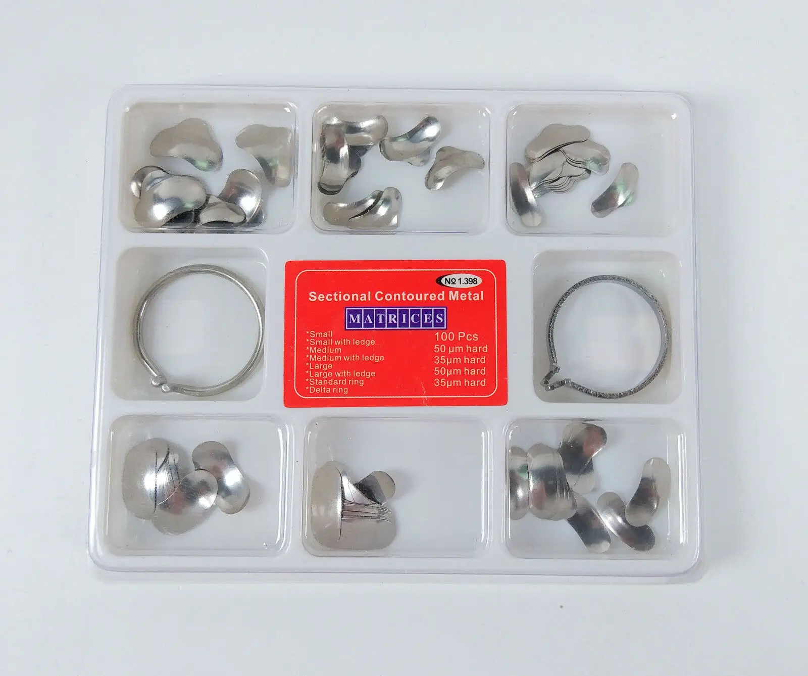 5Sets TOR Dental Matrix Bands Sectional Contoured Matrices Delta Rings Gingival Wall (100+2)/Kit | Красота и здоровье