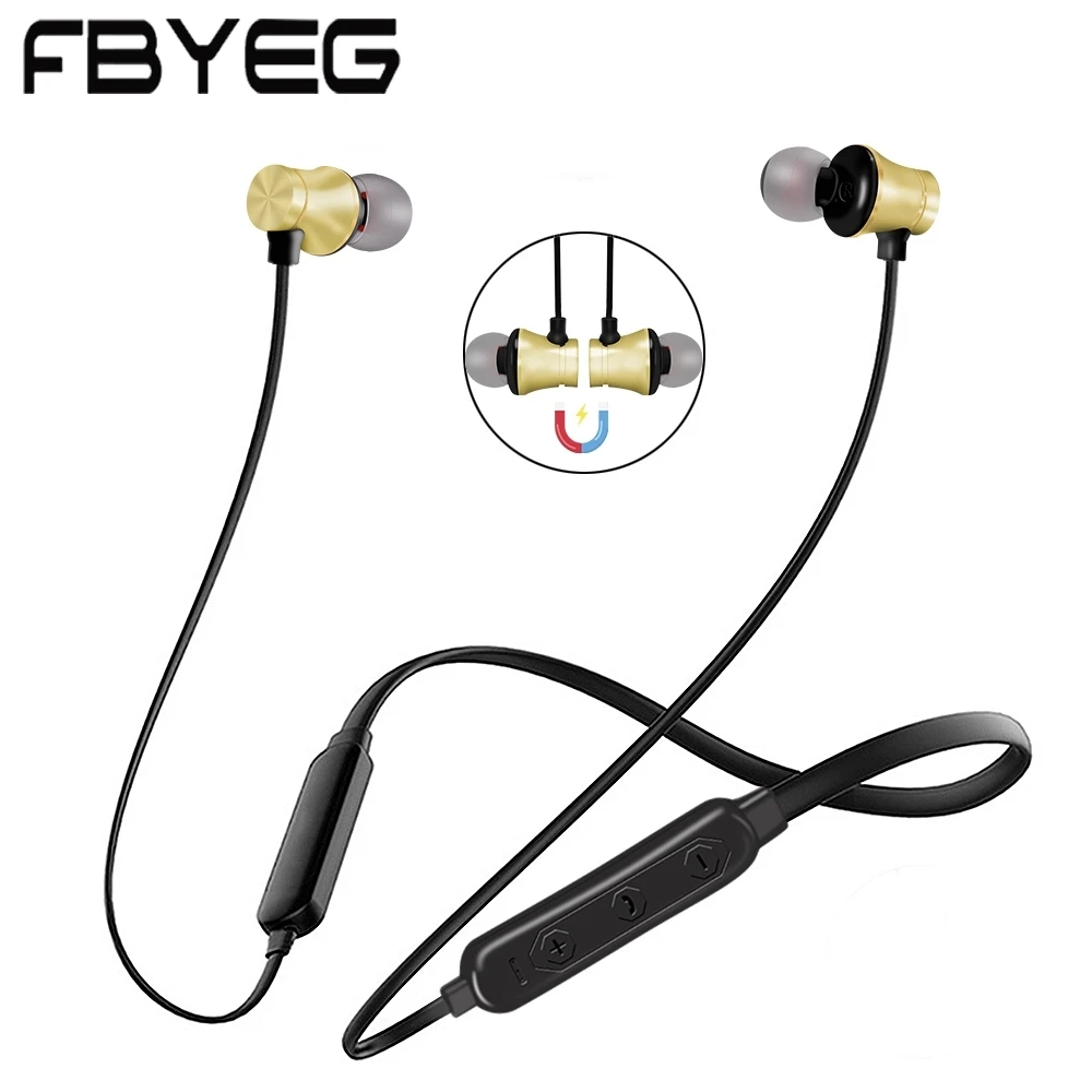 FBYEG магнитные Bluetooth наушники стерео водонепроницаемая Спортивная гарнитура