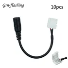 10 шт. 5,5x2,1 мм DC Женский Мощность разъем провода 5,5*2,1 мм 10 мм 2 шпильки 2pin кабель для 5050 3528 2835 один Цвет прокладки СИД светильник