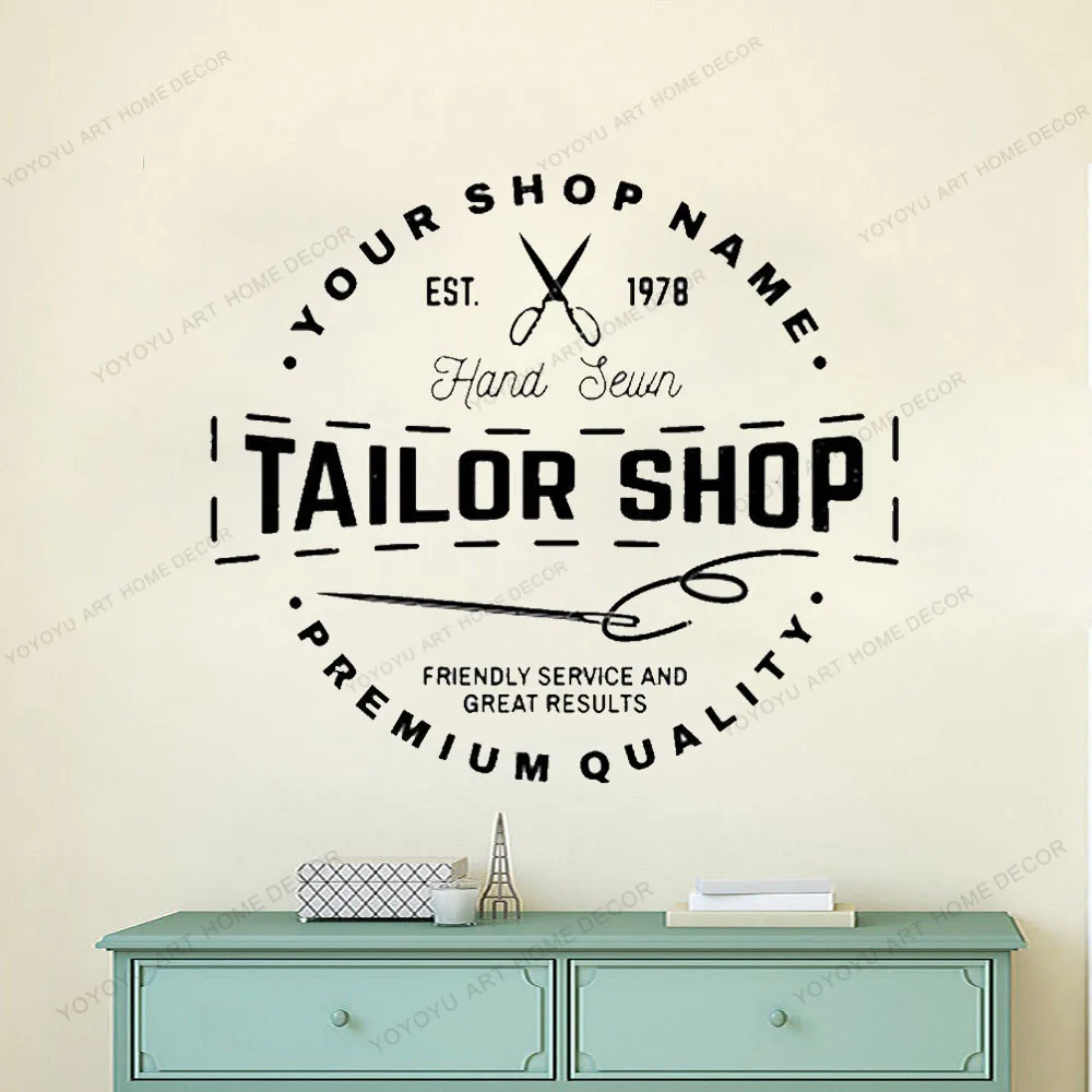 

Atelier wall decal Tailor Shop Sewing Studio decor Stickers Fashion Clothes Stickers Shop Tailor stickers Custom yw-681