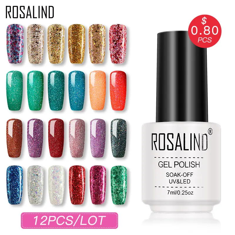 Гель лак для ногтей ROSALIND (12 шт./компл.) Полупостоянный Гибридный гвоздь с УФ эмалью
