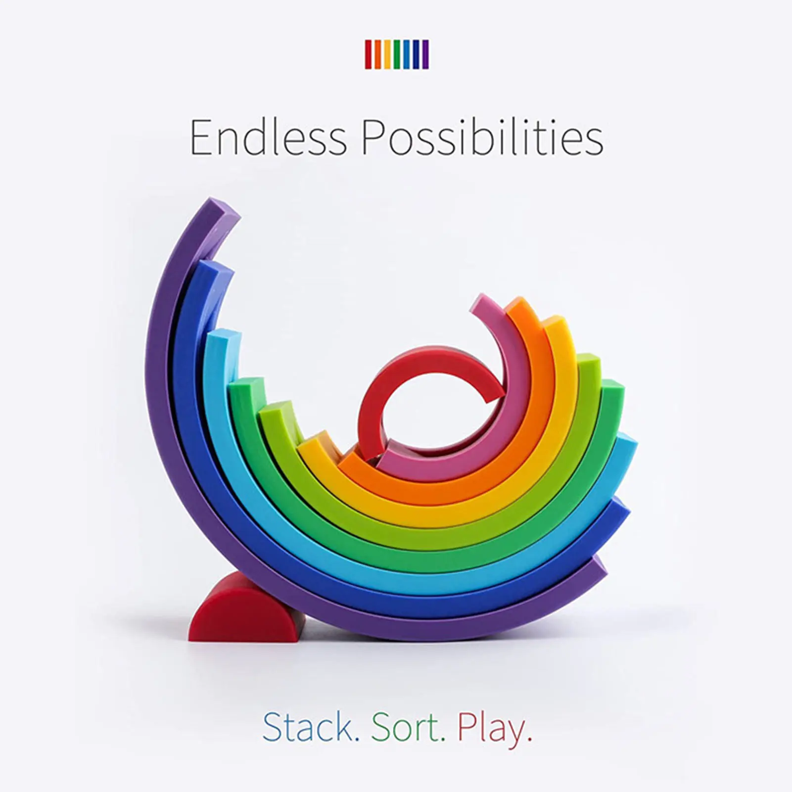 

Rainbow Stacking Toy Large Size Rainbow Building Blocks Toys Infant Food Grade Silicone Montessori Educational Toy