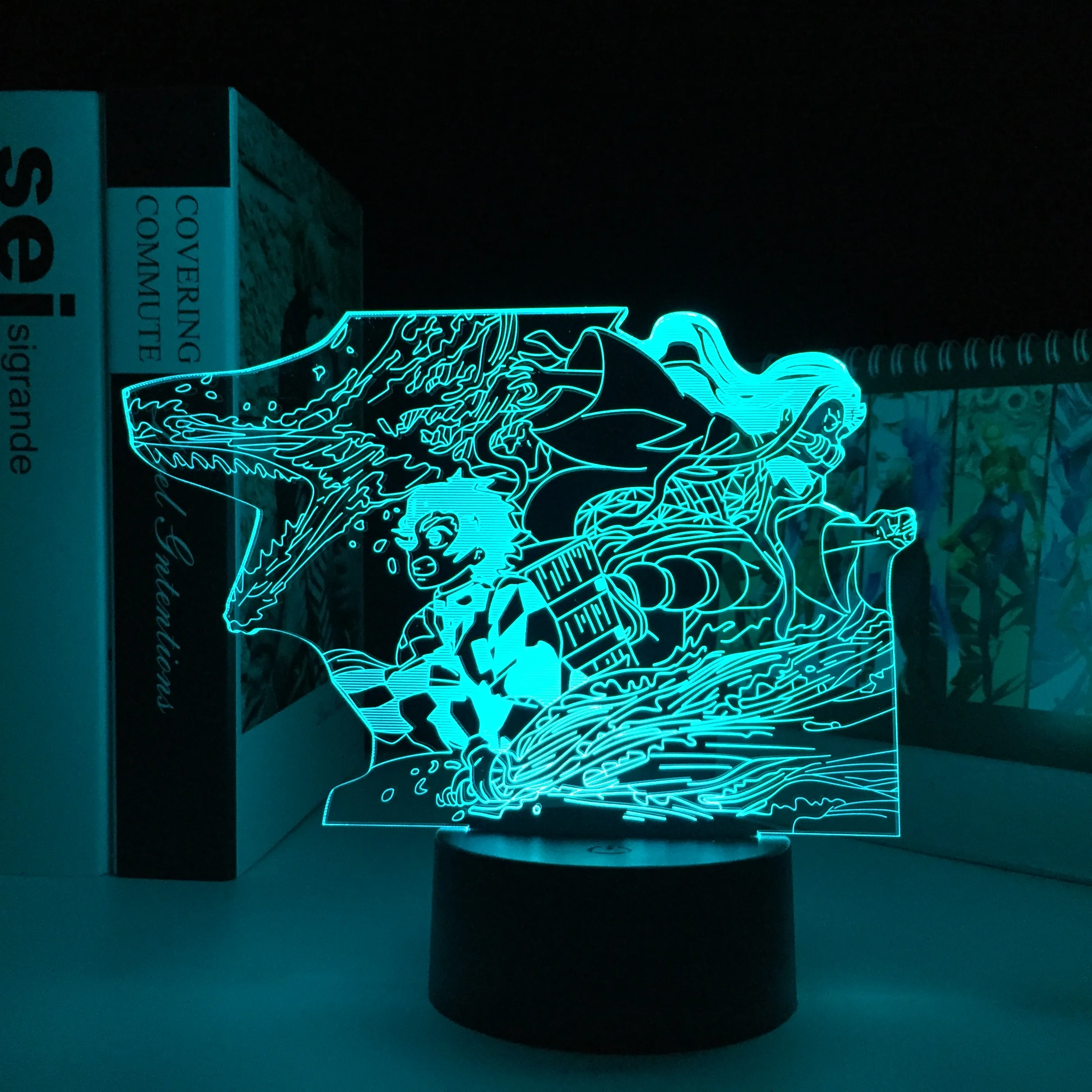 Светодиодный ночсветильник в стиле аниме рассекающий демонов лампа виде 3d для