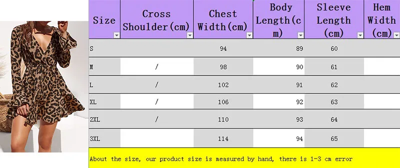 

Dress Woman Chiffon Hot Sexy Leopard Print V-neck Empire A-line Lace Ladies Party Beach Dresses Casual Long Sleeve Women Dress