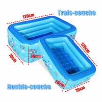 120cm inflatable square swimming pool pvc safe summer baby kid bathing tub anti slip large outdoor indoor playing toy 3 layers