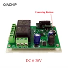 QIACHIP 433 МГц DC 6 в 12 В 24 В 2CH RF релейный модуль приемника Универсальный беспроводной пульт дистанционного управления для гаражных ворот