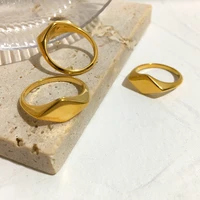 monlansher exquisite geometric rhombus rings stainless steel rings for women minimalist finger rings vintage trendy jewelry