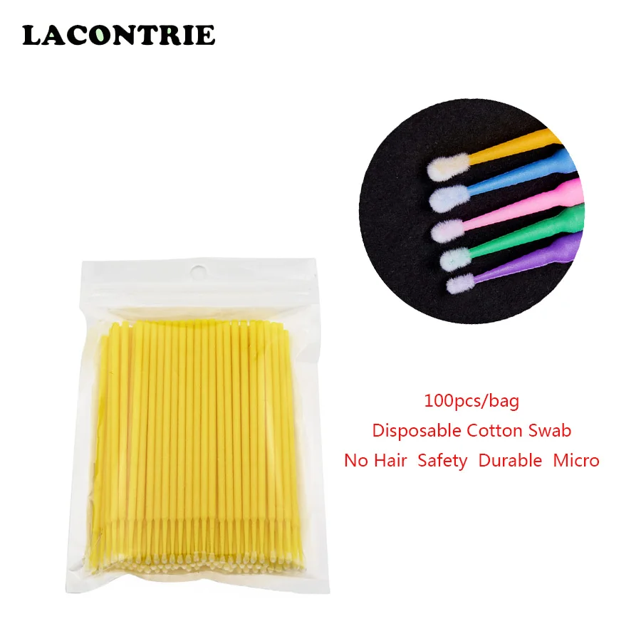 100 шт. кисть для очистки макияжа прививания ресниц микро щеточки одноразовые без