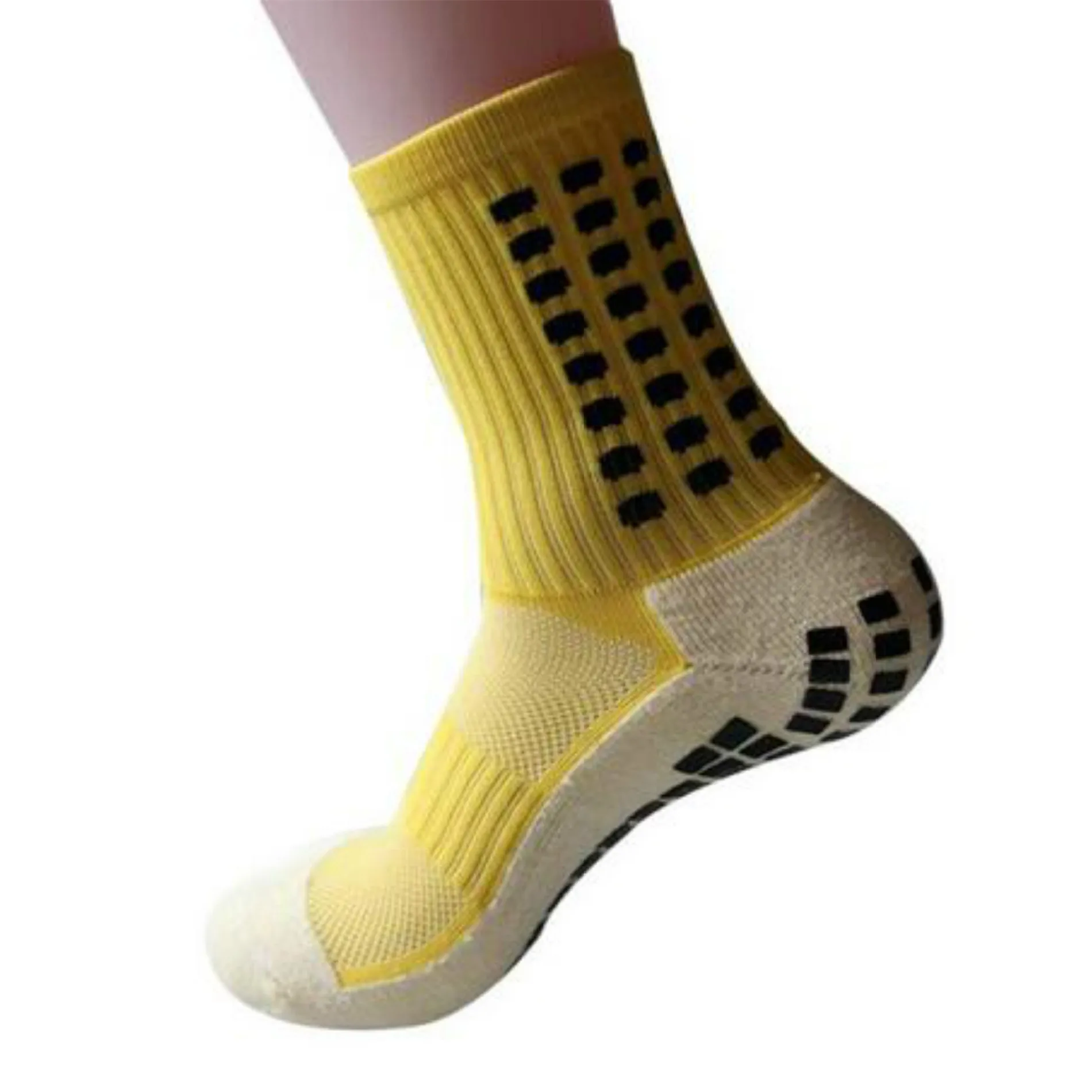 

11 Colors Fashion Sports Anti Slip Soccer Socks Men's Soild Cotton Sweat Absorbing Breathable Basketball Football Baseball Sock