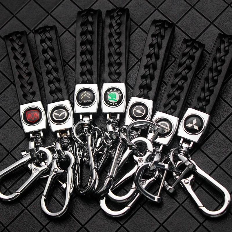 Высококачественный автомобильный брелок вращающийся на 360 ° ручной из плетеной