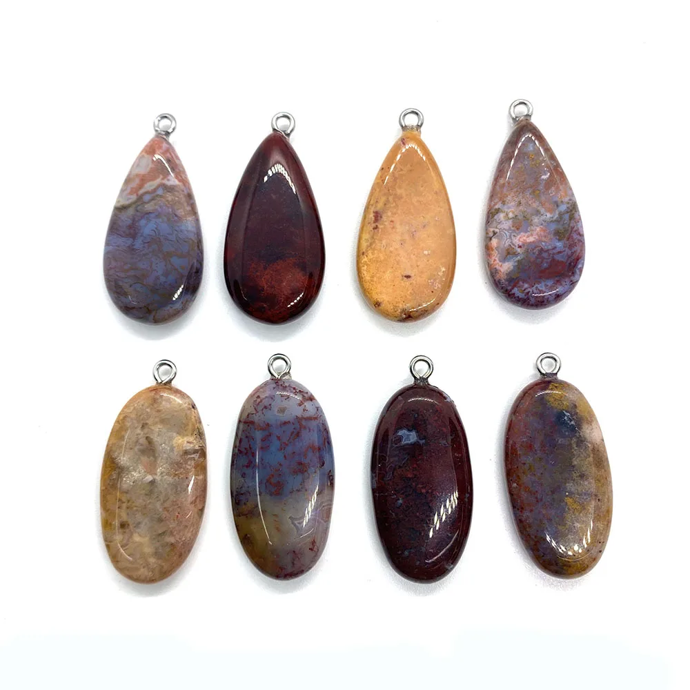 

Wholesale Natural Stone Pendant Drop-shaped Fashion Exquisite Baguette Necklace Pendant DIY Jewelry Making Necklace Earrings
