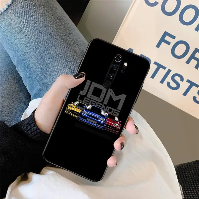 CUTEWANAN Japan JDM Sports Car Comic Soft Silicone Black Phone Case for Redmi Note 8 8A 8T 7 6 6A 5 5A 4 4X 4A Go Pro | Мобильные