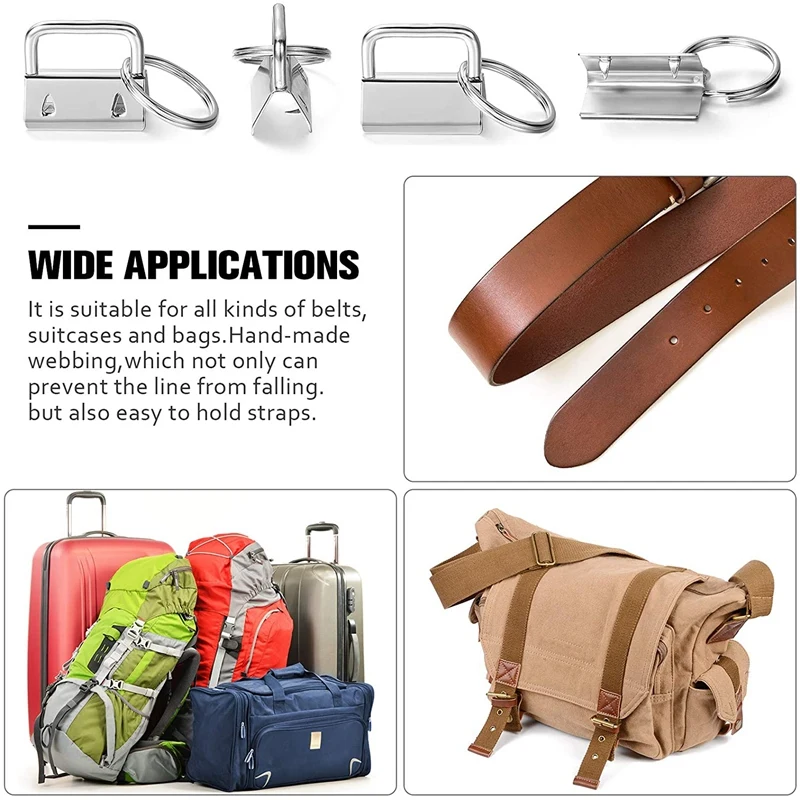 

Keychain Hardware for Wristlet Keychain, Key Lanyard Making Hardware Supply Key Fob Hardware Install, 4 Color