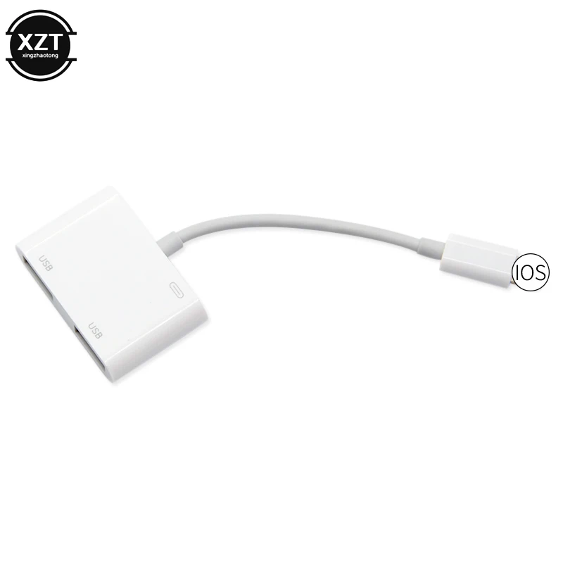 OTG двойной USB адаптер для iPhone 8 X iOS 13 камера U флеш накопитель конвертер lightning кабеля