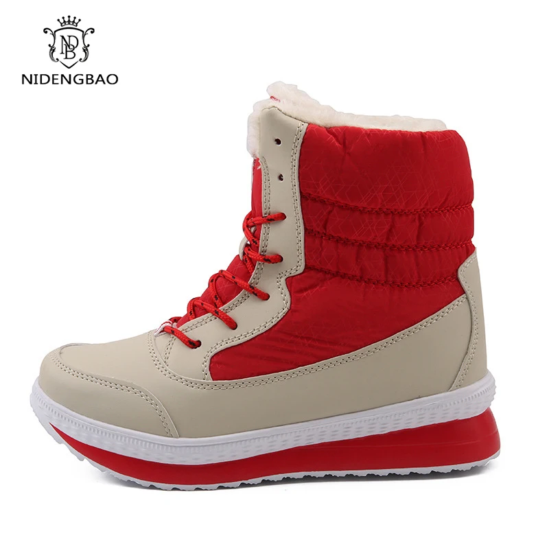 

Quality Women's Winter Boots Shoes Woman Ankle Snow Boots High Top Women's Boots Waterproof With fur Warm Women Cotton Shoes