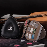 1pc guitar pick bag large capacity leather material can store 22picks upgrade black premium accessories portable multifunctional