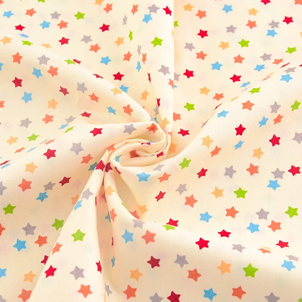 Новинка 100% хлопчатобумажная ткань Twil розовый цвет блестящие звезды дизайн