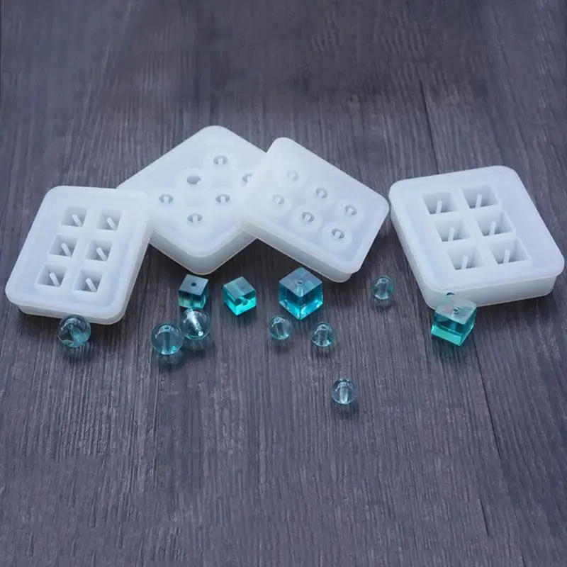 

1PC Silicone DIY Gem Beads Moulds Mold Resin Jewellery Jewelry Round/Square 12mm Pendant Tools Making H8C6