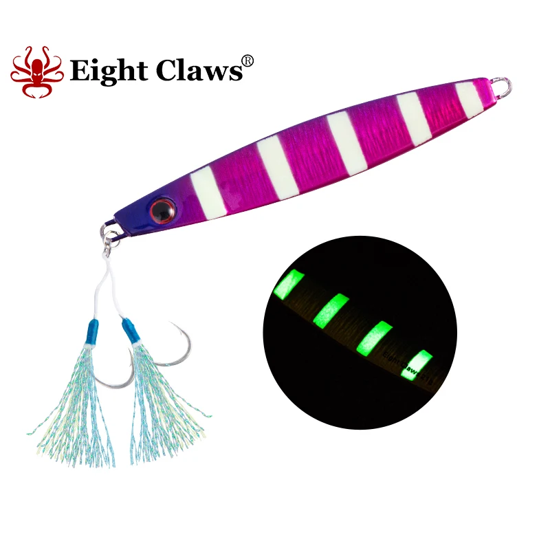

EIGHT CLAWS Metal Jig Fishing Lure 40g 9.5cm Spoon Lead Fish Sea Bass Tackle SwimBait Hard Wobbler With Hook