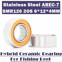 SMR126 2OS 6*12*4mm CB ABEC-7 ( 2 PCS) 스테인리스 잡종 세라믹 방위 바다 어업 권선 볼베어링 SMR126C