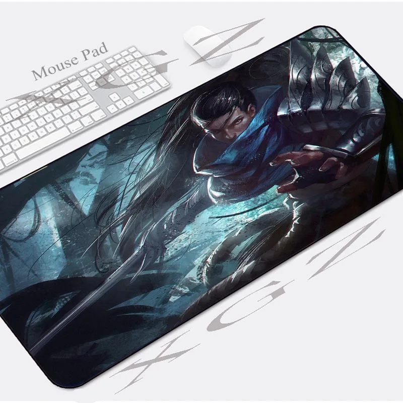 Большой игровой коврик для мыши XGZ с аниме черный длинными волосами мальчиков